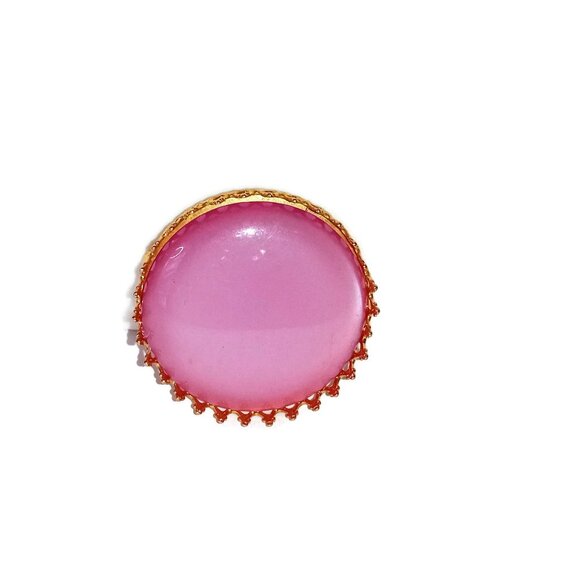 Pretty in Pink‎ Large Pink Cabochon Brooch - Picture 4 of 5